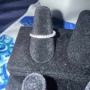 Moissanite wedding 1/2 eternity band Ring sz 5.25